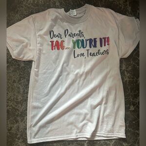 Grey Shirt with Multicolor Text